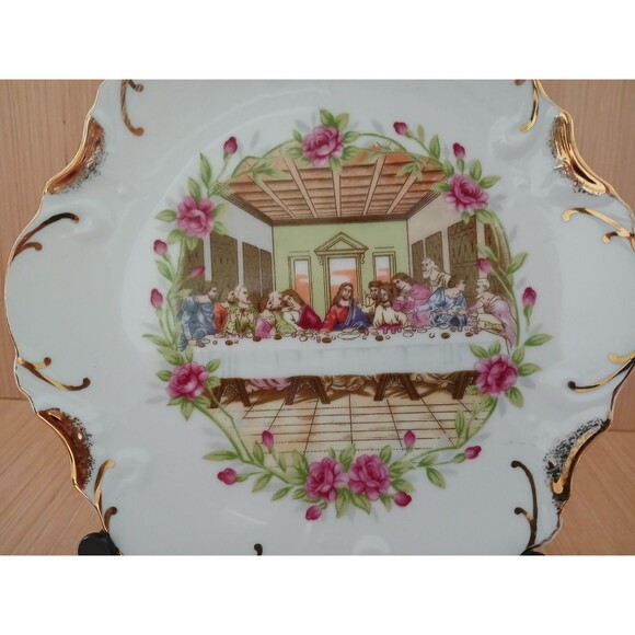 The Last Supper Plate Gold Trim Decorative Porcelain Made in Japan Beautiful! - Picture 3 of 9